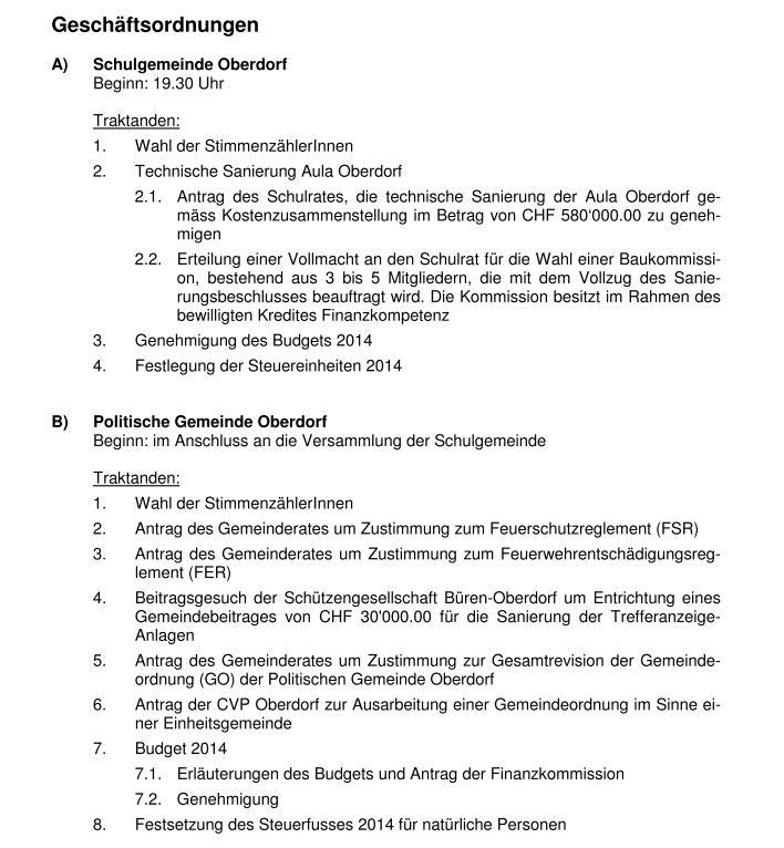 Geschftsordnungen
